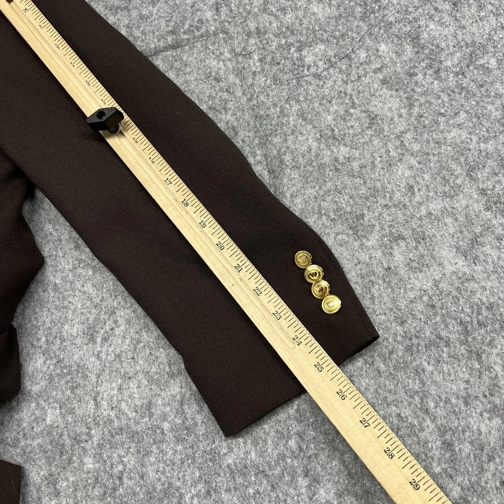 Wimbledon Of England Blazer Mens 40L Brown Wool Blend Gold Button Dillards READ